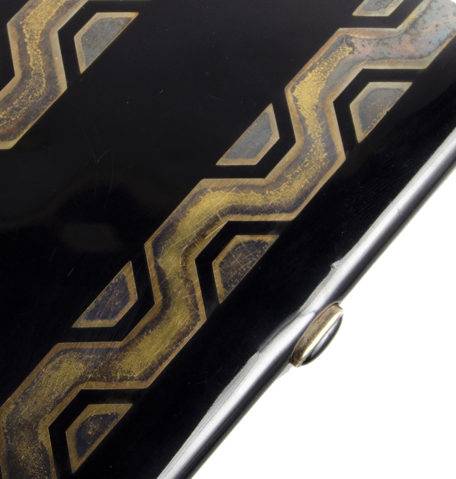 1930s Art Déco Black Lacquer And Gilded Bronze Cigarette Case By Jean Dunand, France photo for sale