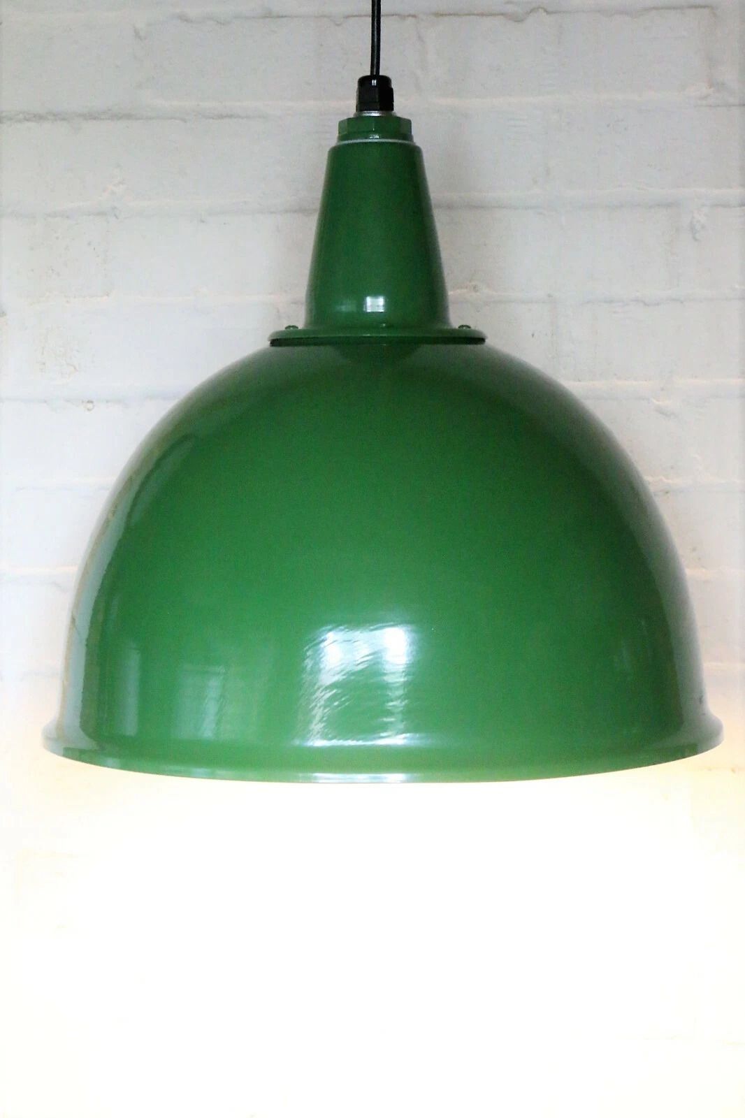 photo furniture Ceiling Pendant A Large Green Spun Alloy Good Quality Retro Design And 1950's Style   Long Drop And Lightweight