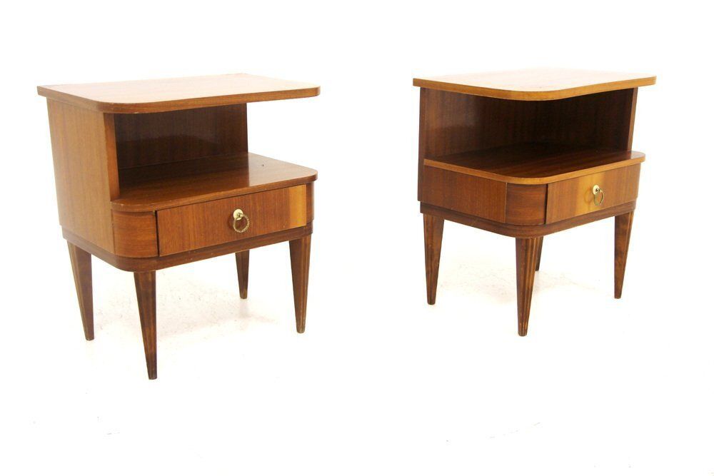 Swedish Modern Mahogany Bedside Tables, Sweden, 1940s, Set Of 2 photo furniture