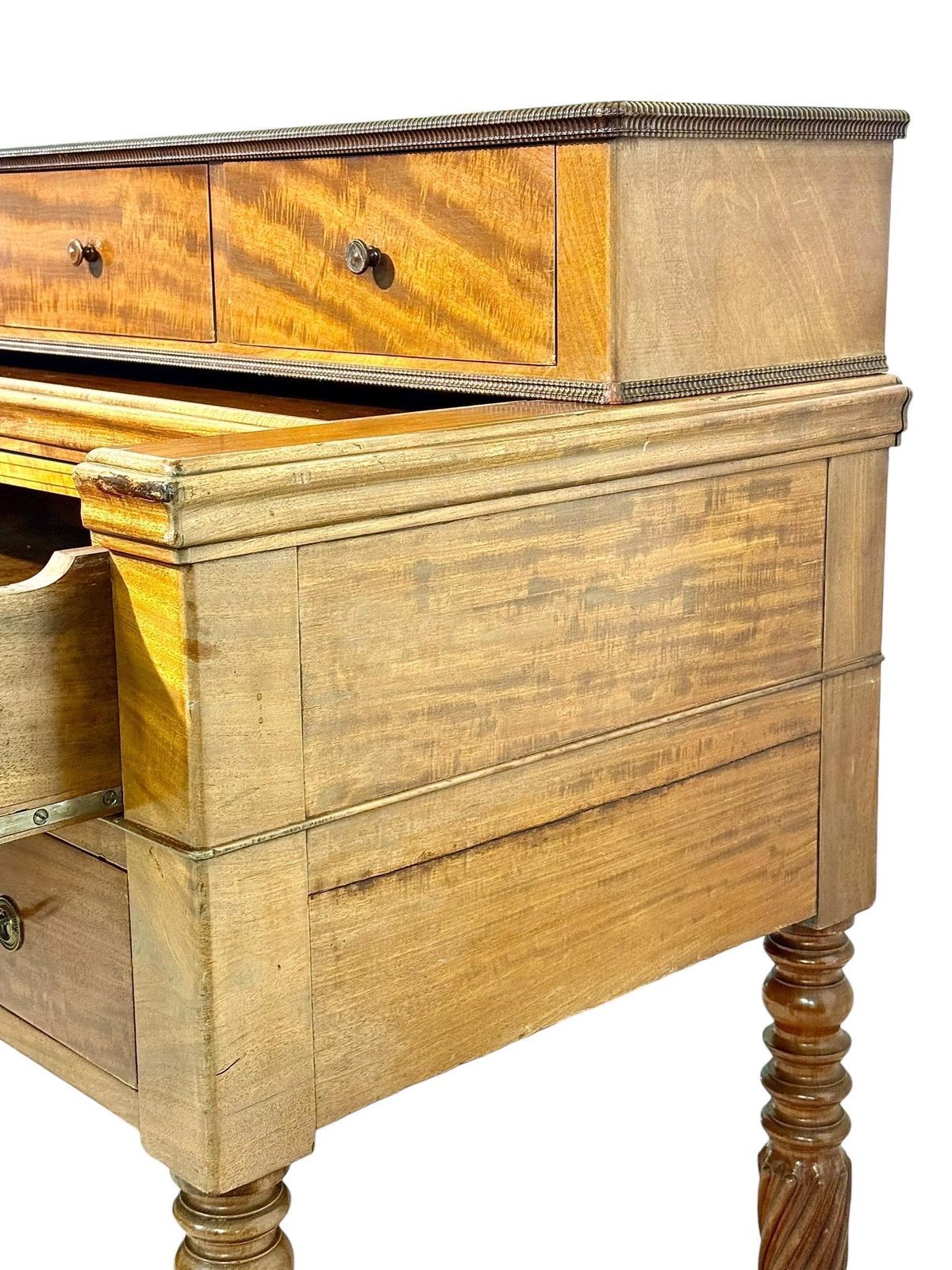 French Empire Period Walnut Secretaire Desk, Circa 1810 photo vintage