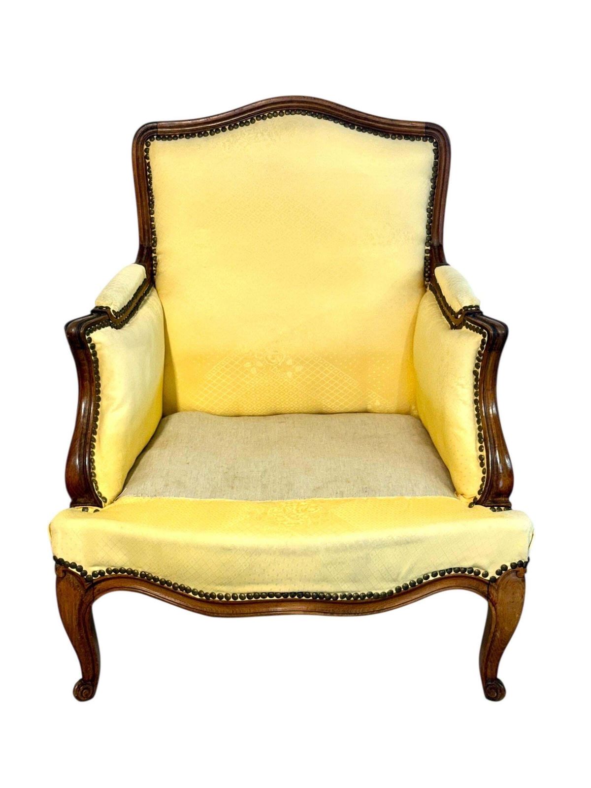 Pair Of Walnut Bergère Armchairs, France 19th Century photo furniture