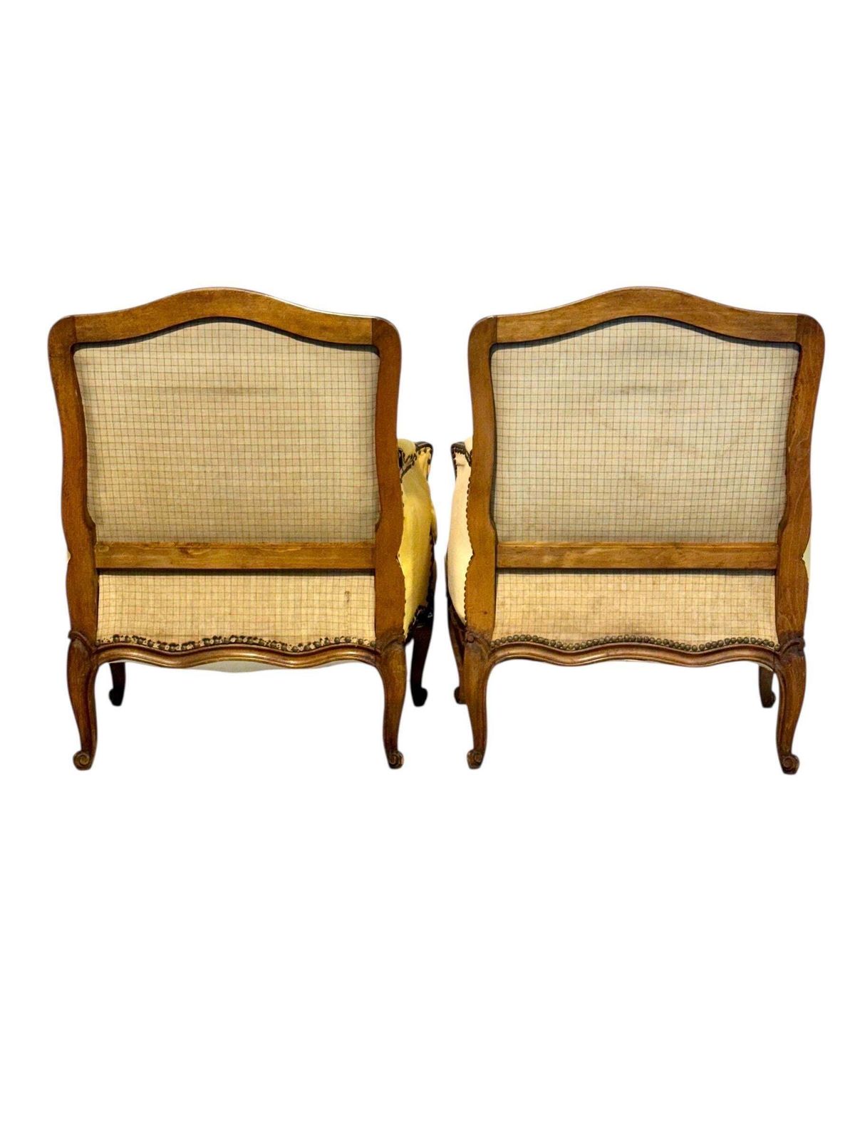 Pair Of Walnut Bergère Armchairs, France 19th Century photo 2843.0