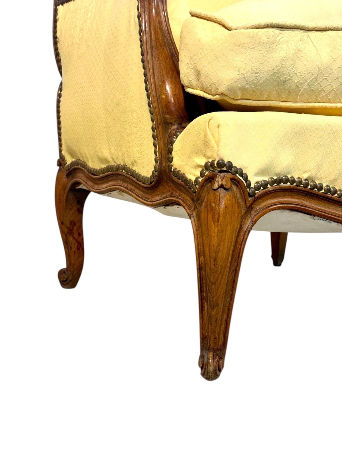 Pair Of Walnut Bergère Armchairs, France 19th Century photo buy