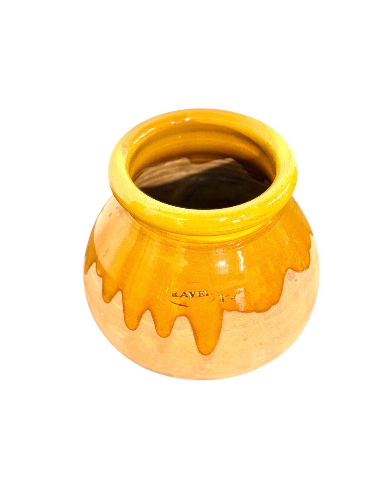 19th Century French Glazed Terracotta Pot With Honey Drip Glaze photo buy