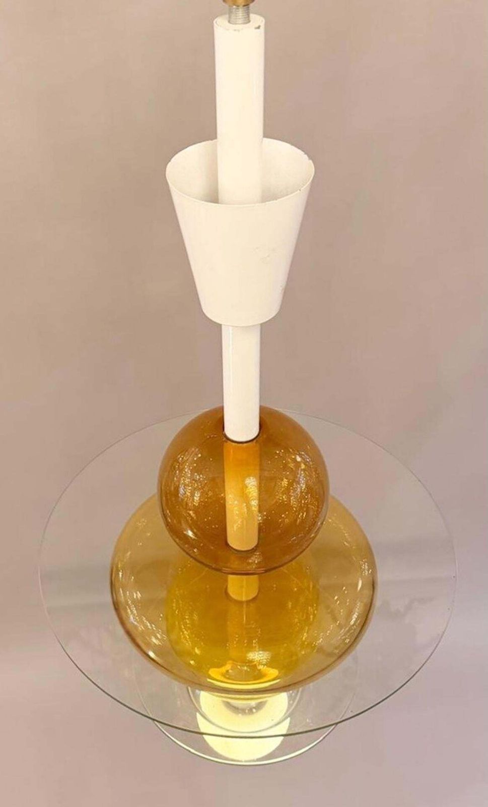 Italian Firenze Yellow Glass Chandelier, Ettore Sottsass For Venini, 1990 photo Lighting