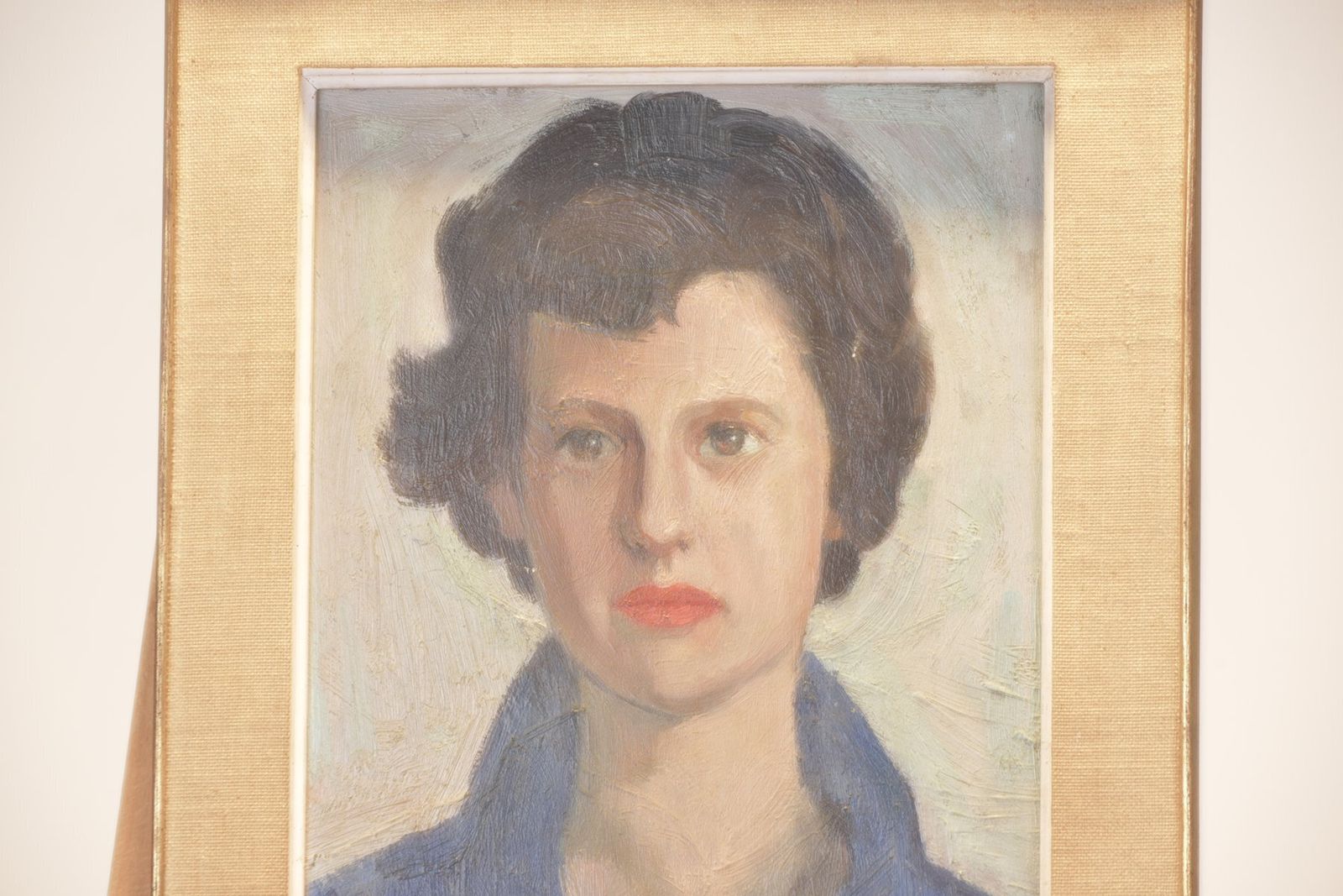Oil Painting, Portrait Of A Young Woman, Signed F. Christophe, Circa 1955 photo furniture