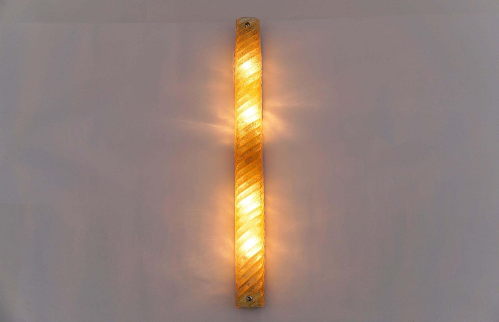 Awesome Murano Glass With Gold Flakes Wall Lamp / Flush Mount, Hillebrand 1960s photo for sale