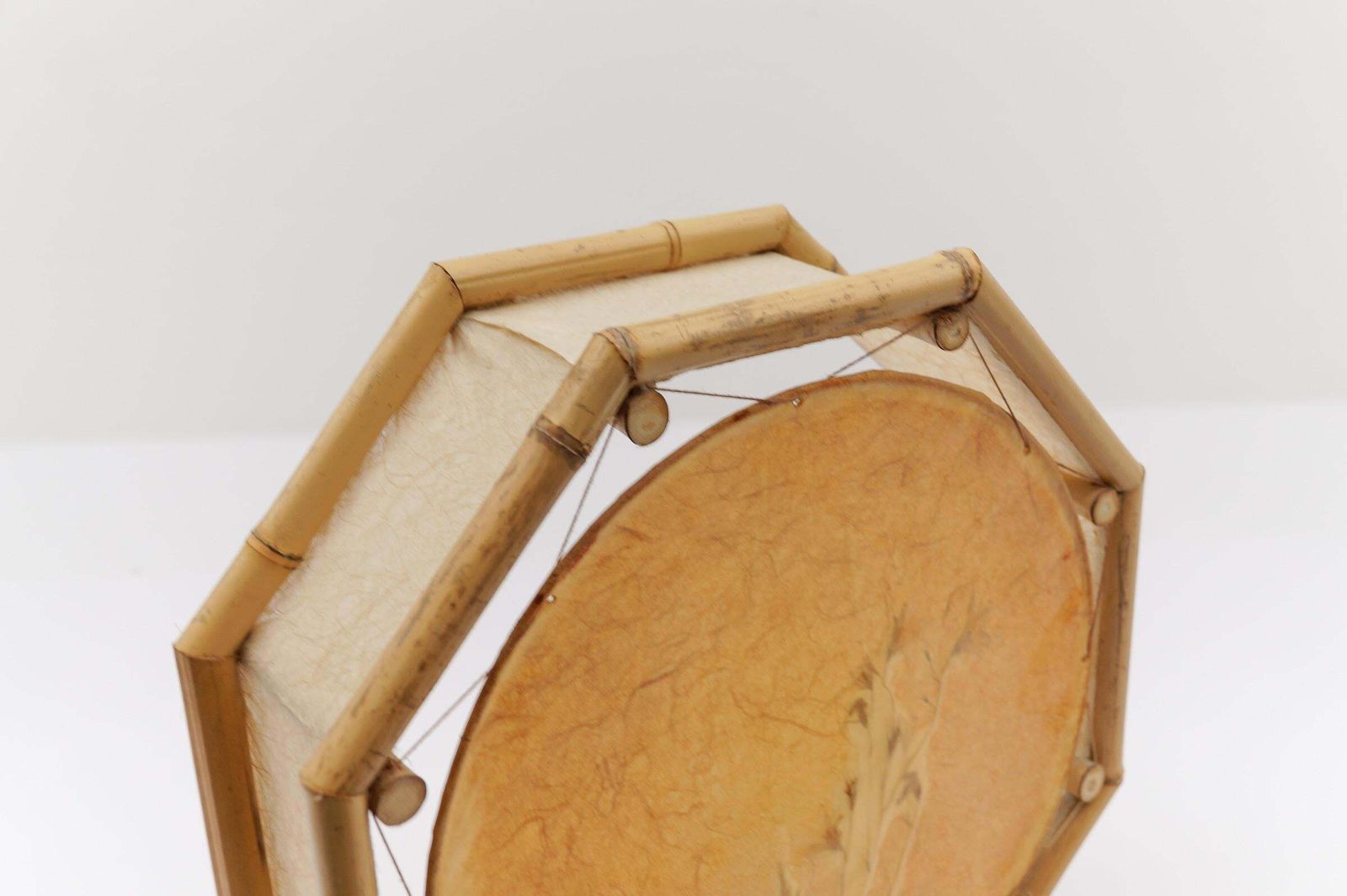 photo for sale Large Japanese Wall Lamp Made Of Bamboo And Rice Paper, Mid Century Modern 1960s