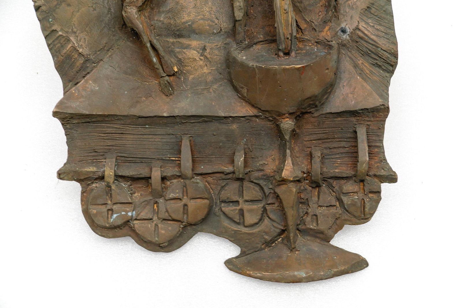 Lamb On Bible With Chalice – Bronze Wall Plaque From An Eastern European Church photo vinterior