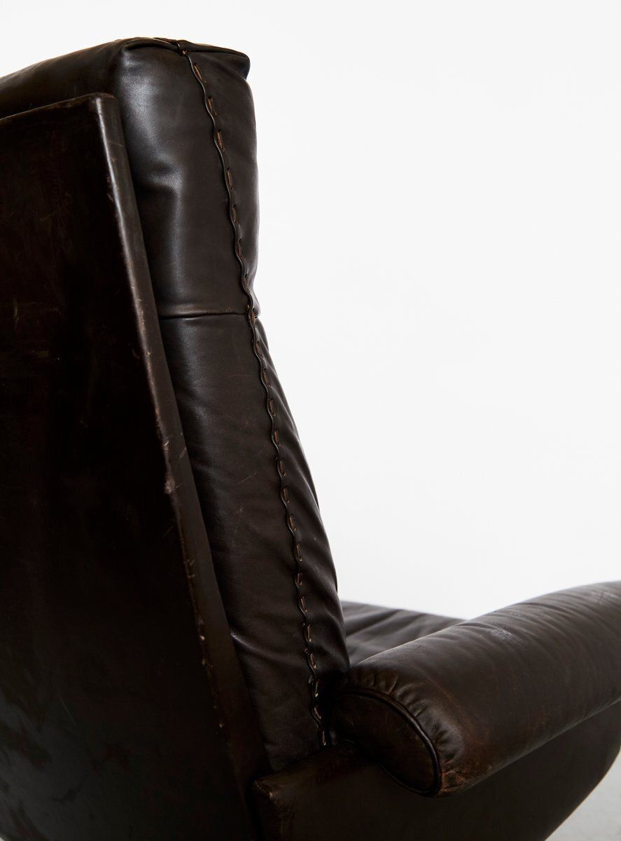 Set Of Cow Leather Ds 31 Lounge Chair And Ottoman From De Sede, 1970s photo vintage