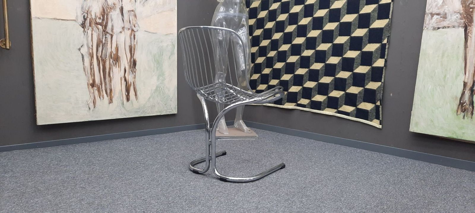 Space Age Radiofreccia Chrome Dining Chairs By Gastone Rinaldi For Rima, 1970s, Set Of 6 photo buy