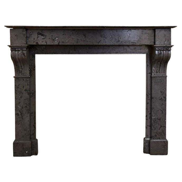 Grey Marble Modillion Fireplace Mantel 19th Century