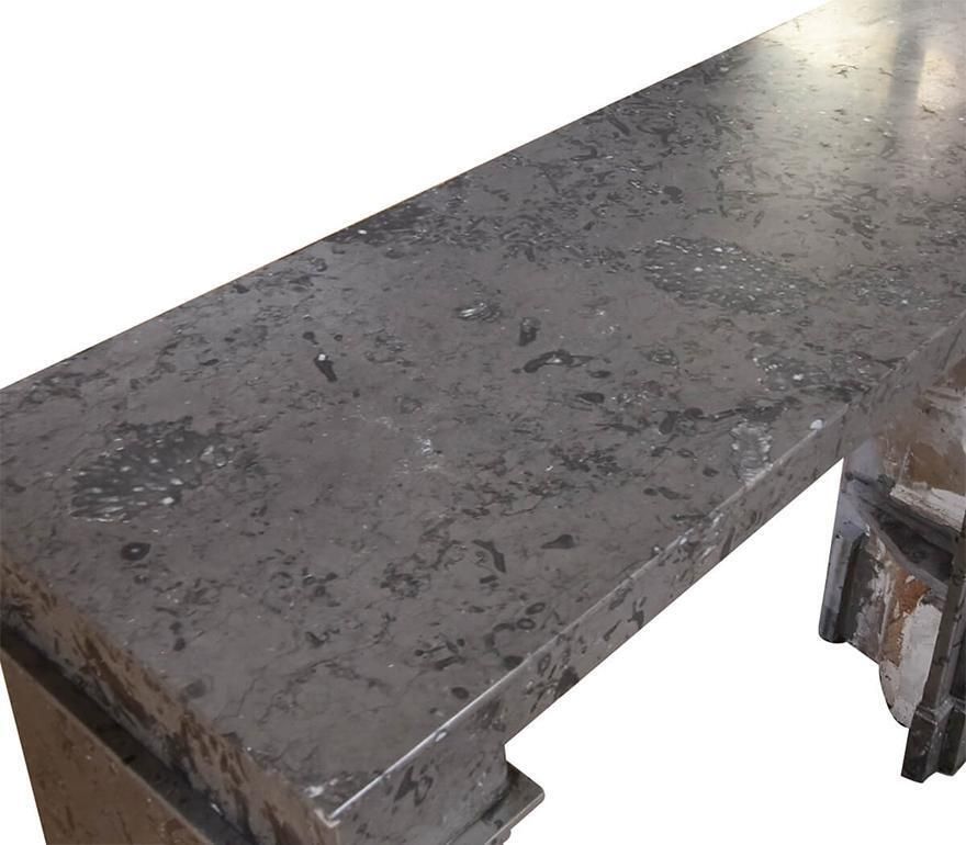 Grey Marble Modillion Fireplace Mantel 19th Century photo Home Fixtures