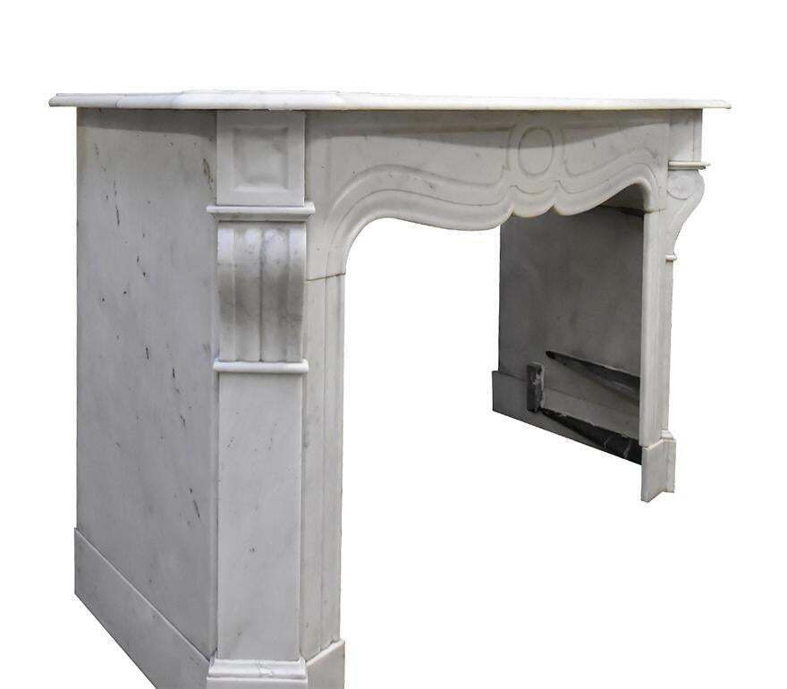 Carrara Marble Fireplace Mantel 19th Century photo for sale