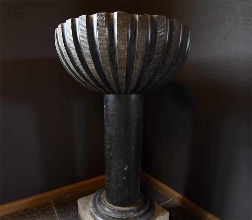 Antique Baptismal Font Made From Bluestone 19 Th Century photo furniture