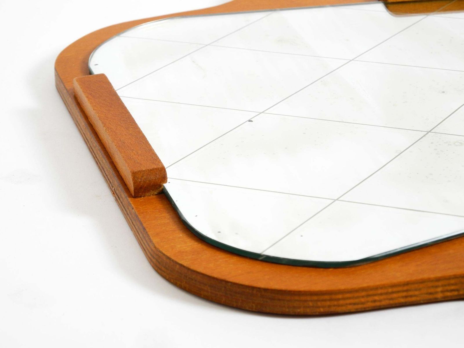 Home Decor 1930s Wall Mirror, Teak And Plywood, Abstract Design, Germany photo