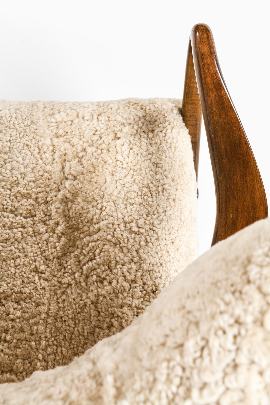 Set Of 2 Easy Chairs In Beech And Sheepskin By Viggo Boesen, 1930s photo buy