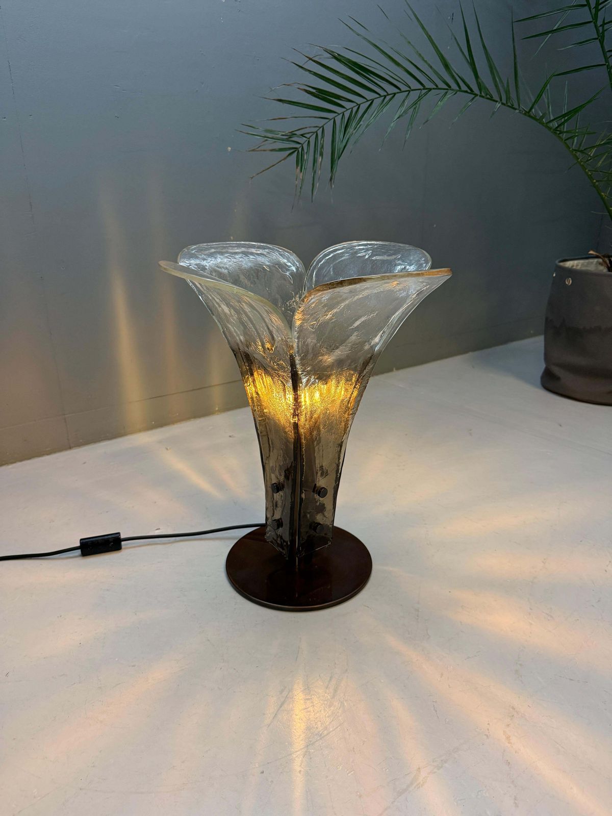Rare Mid Century Murano Table Lamp By Carlo Nason For Mazzega  Italy photo vinterior
