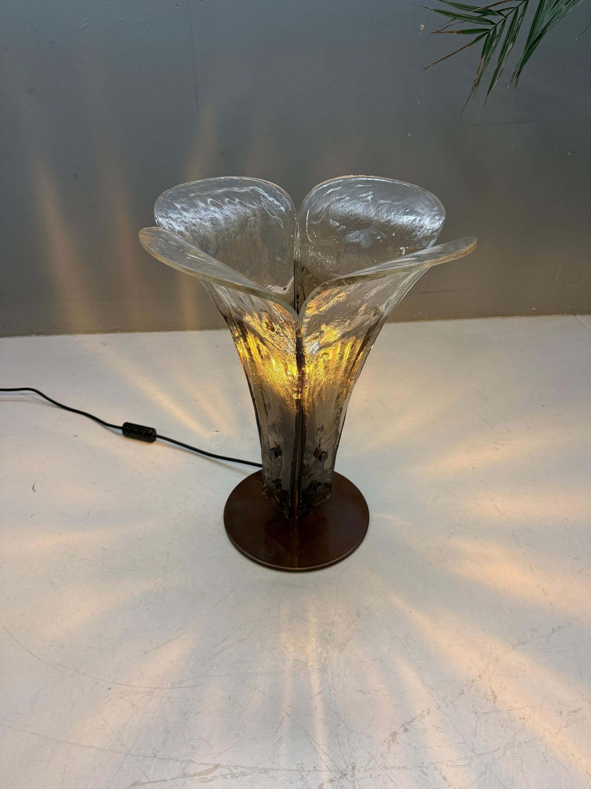 Rare Mid Century Murano Table Lamp By Carlo Nason For Mazzega  Italy photo vintage