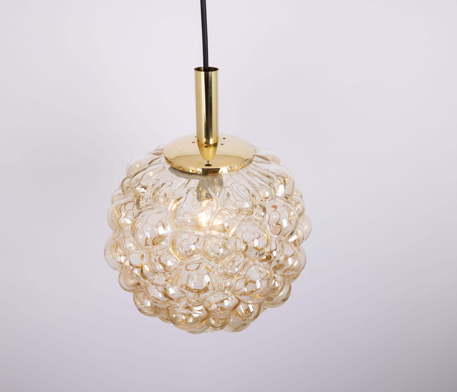Large Amber Bubble Glass Pendant By Helena Tynell For Limburg, Germany, 1970s photo furniture