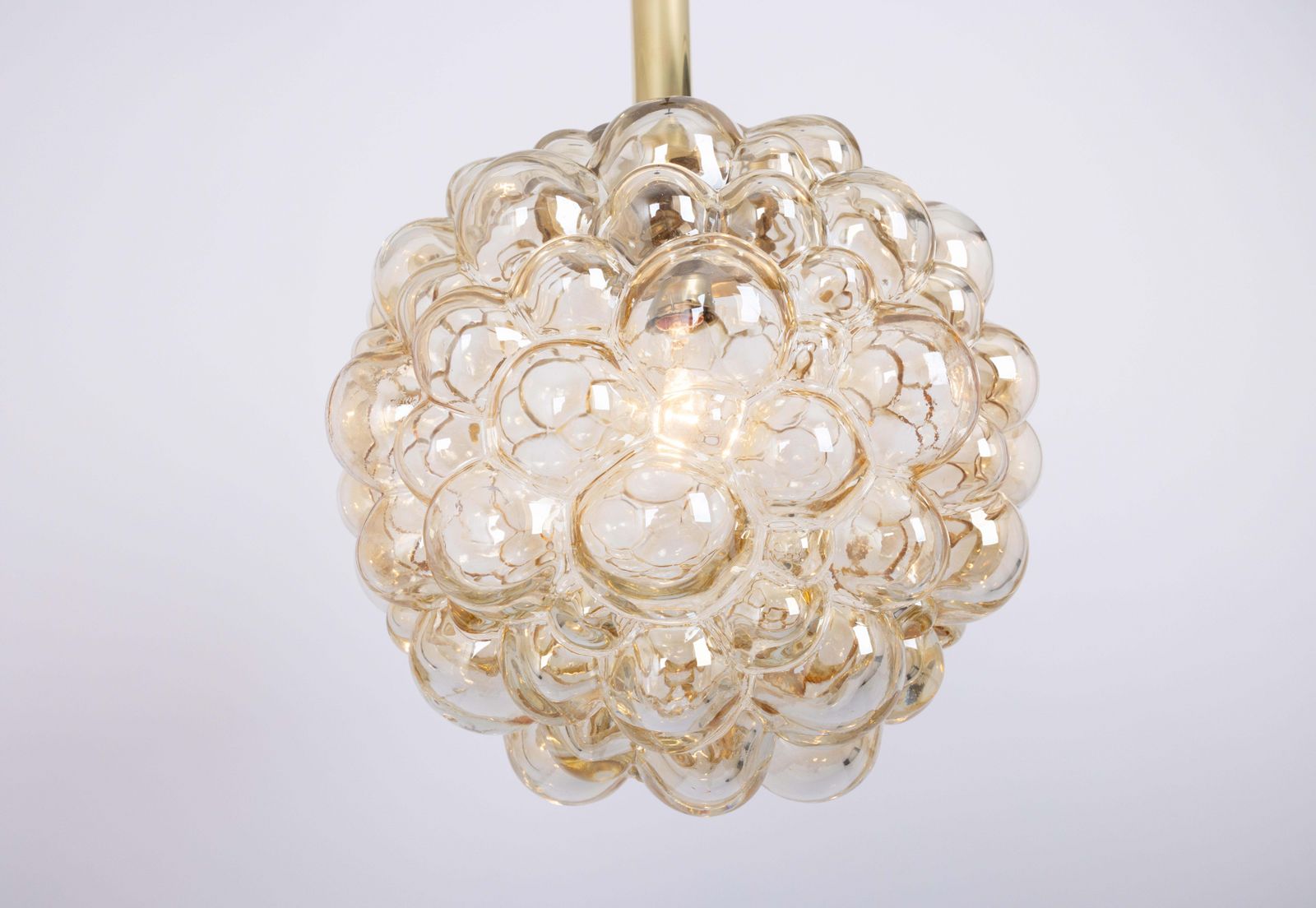 Large Amber Bubble Glass Pendant By Helena Tynell For Limburg, Germany, 1970s photo Verlichting