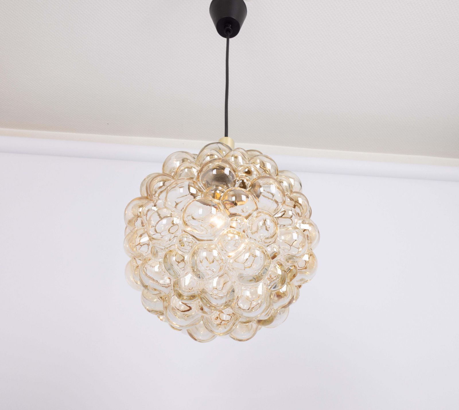 Large Amber Bubble Glass Pendant By Helena Tynell For Limburg, Germany, 1970s photo 1130.0