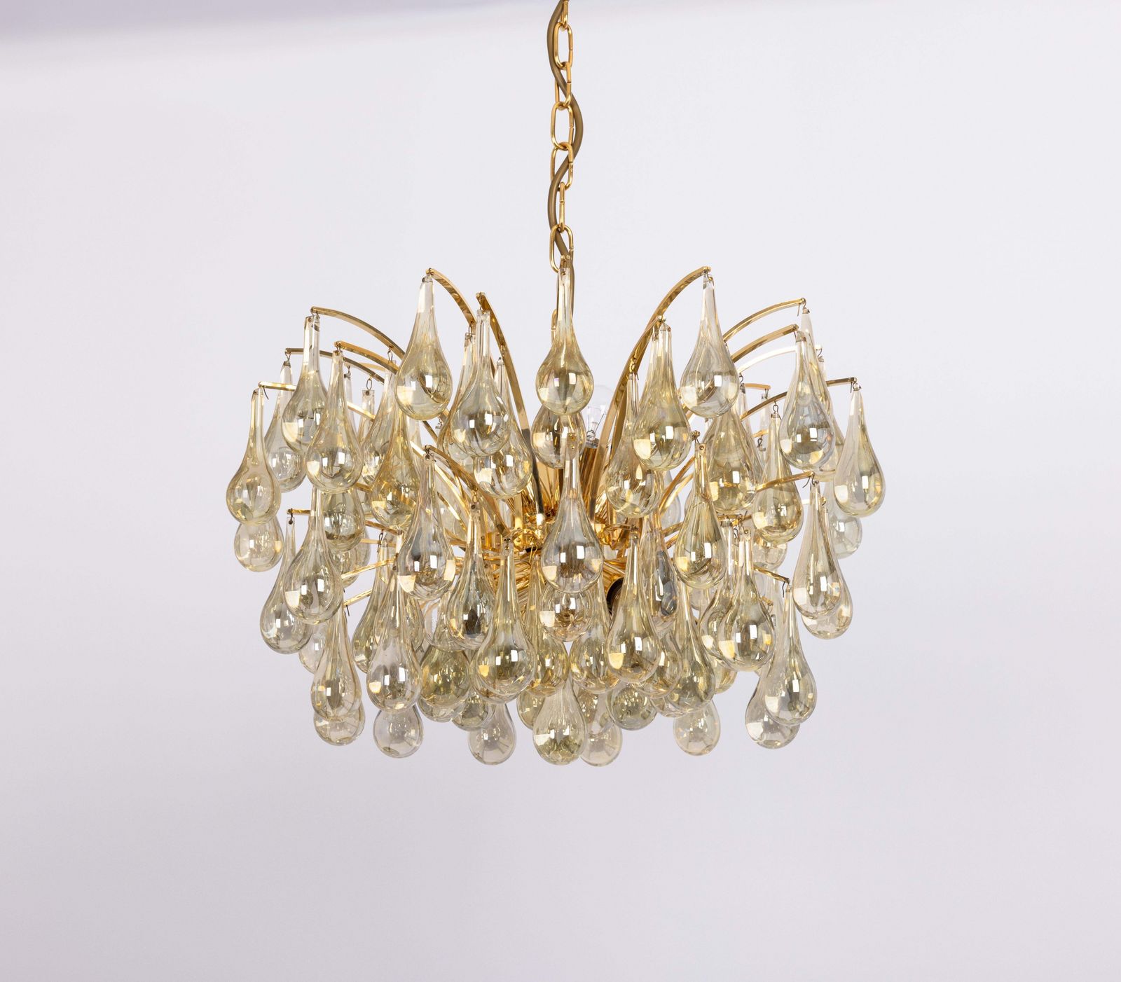 Large Murano Glass Tear Drop Chandelier, Christoph Palme, Germany, 1970s photo Lighting