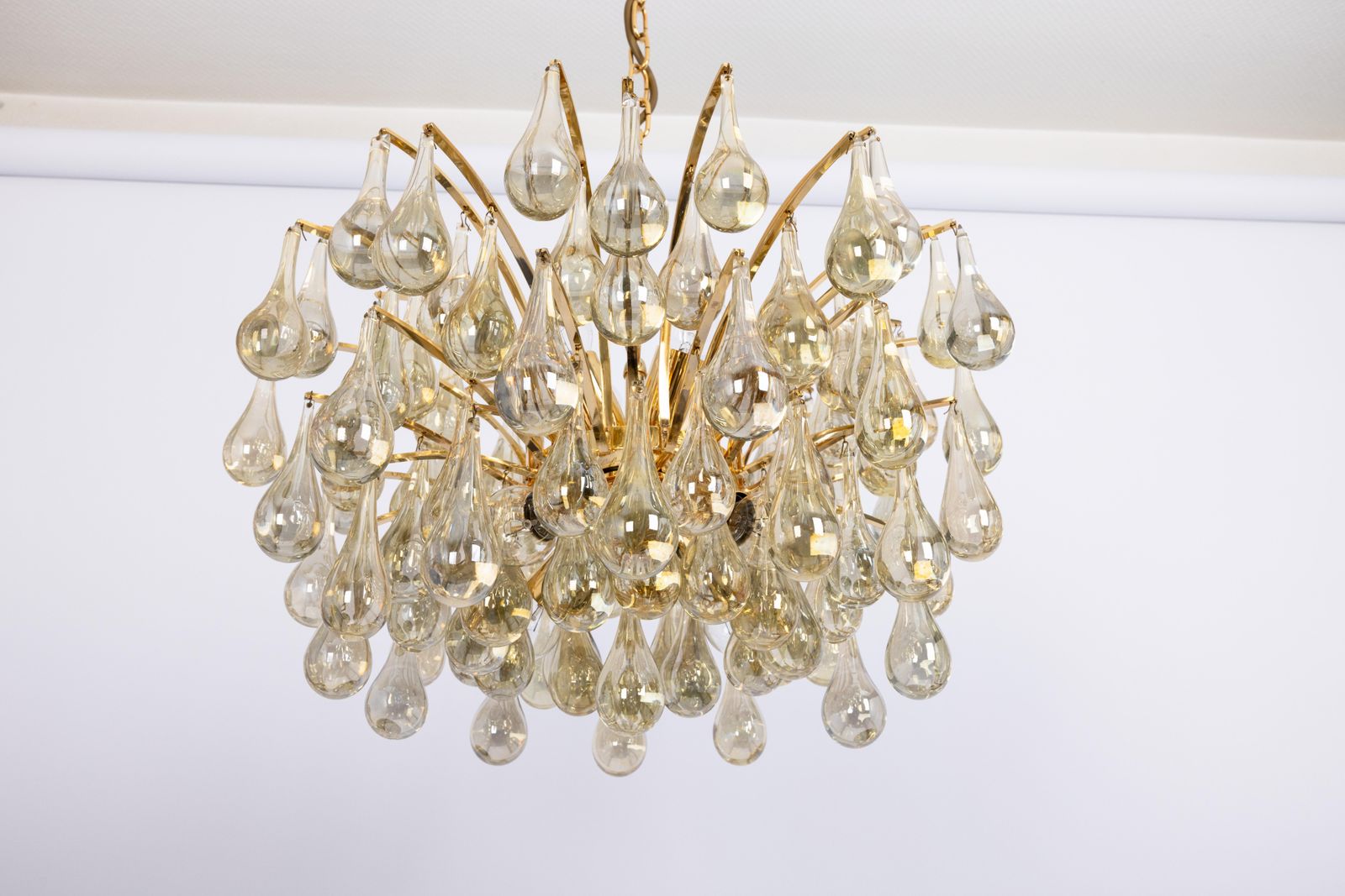 Large Murano Glass Tear Drop Chandelier, Christoph Palme, Germany, 1970s photo 1506.0