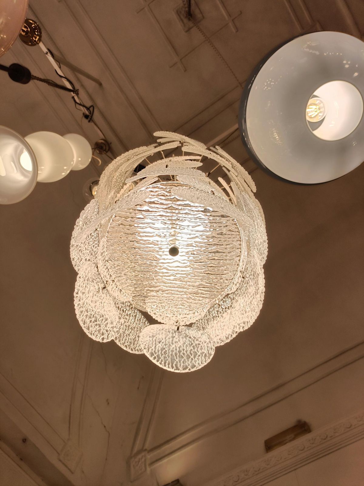Gino Vistosi "Torcello" Murano Glass Disk Chandelier, Italy 1960s photo vintage