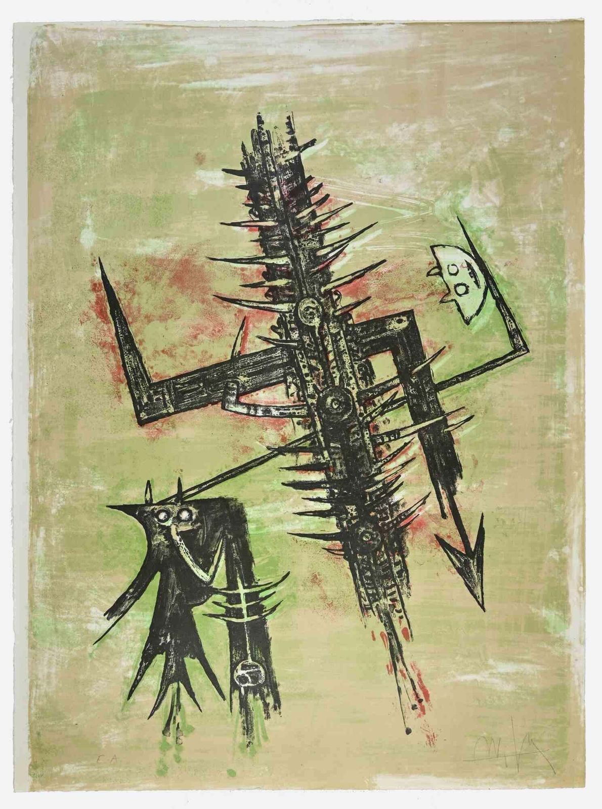 Wifredo Lamhomage To Picasso   Lithograph By Wifredo Lam   19731973