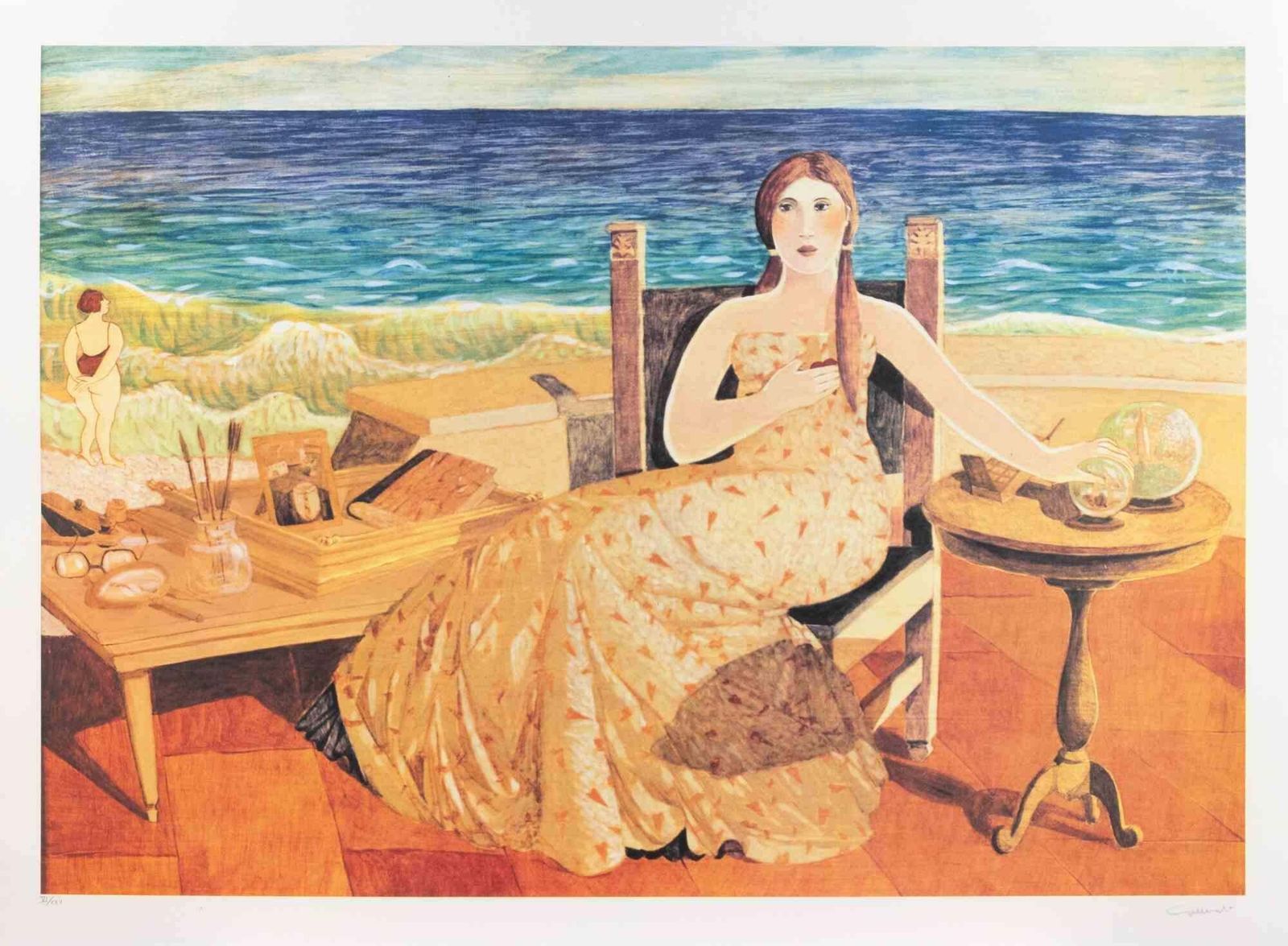Alberto Galleratiat The Beach   Lithograph By Alberto Gallerati   1990s1990s