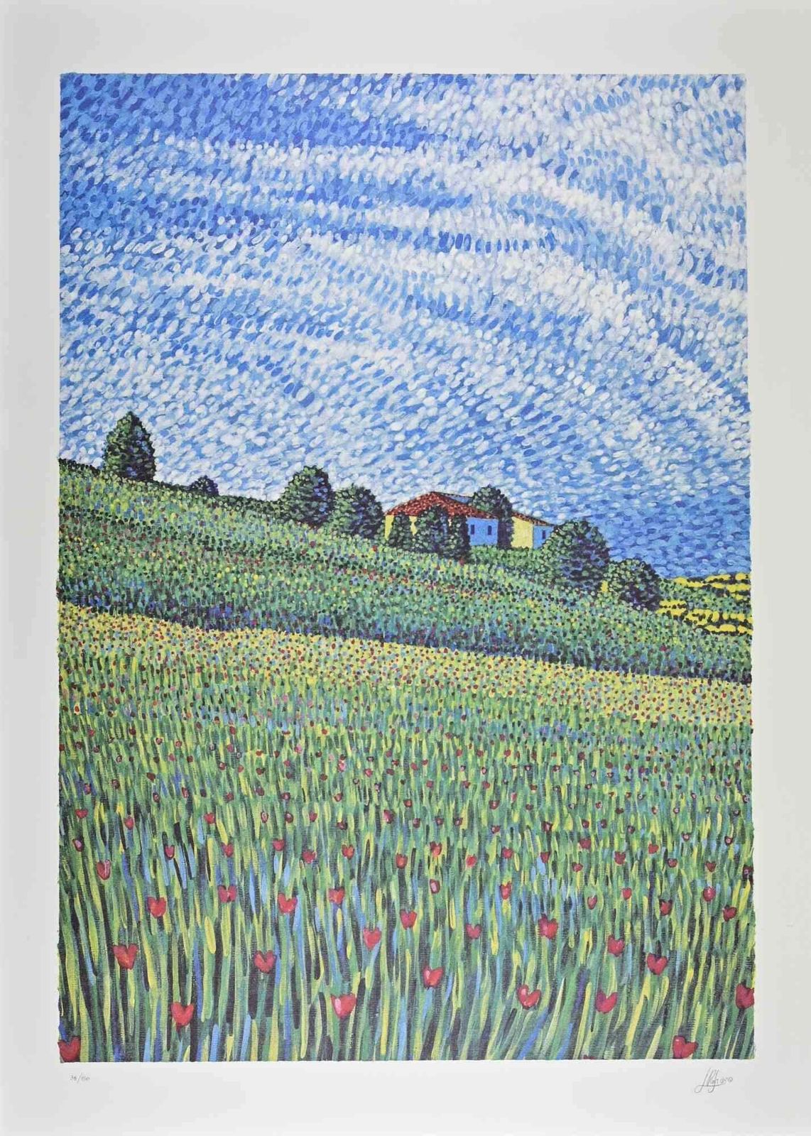 Lucio Rofranocountryside   Lithograph By Lucio Rofrano   1990s1990s