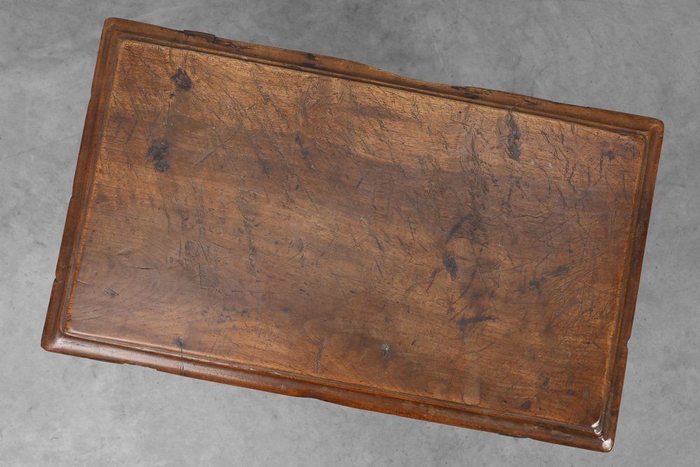 Antique 17th Century Oak Side Table With Turned Legs And Stretcher Base, Spain photo 2555.0