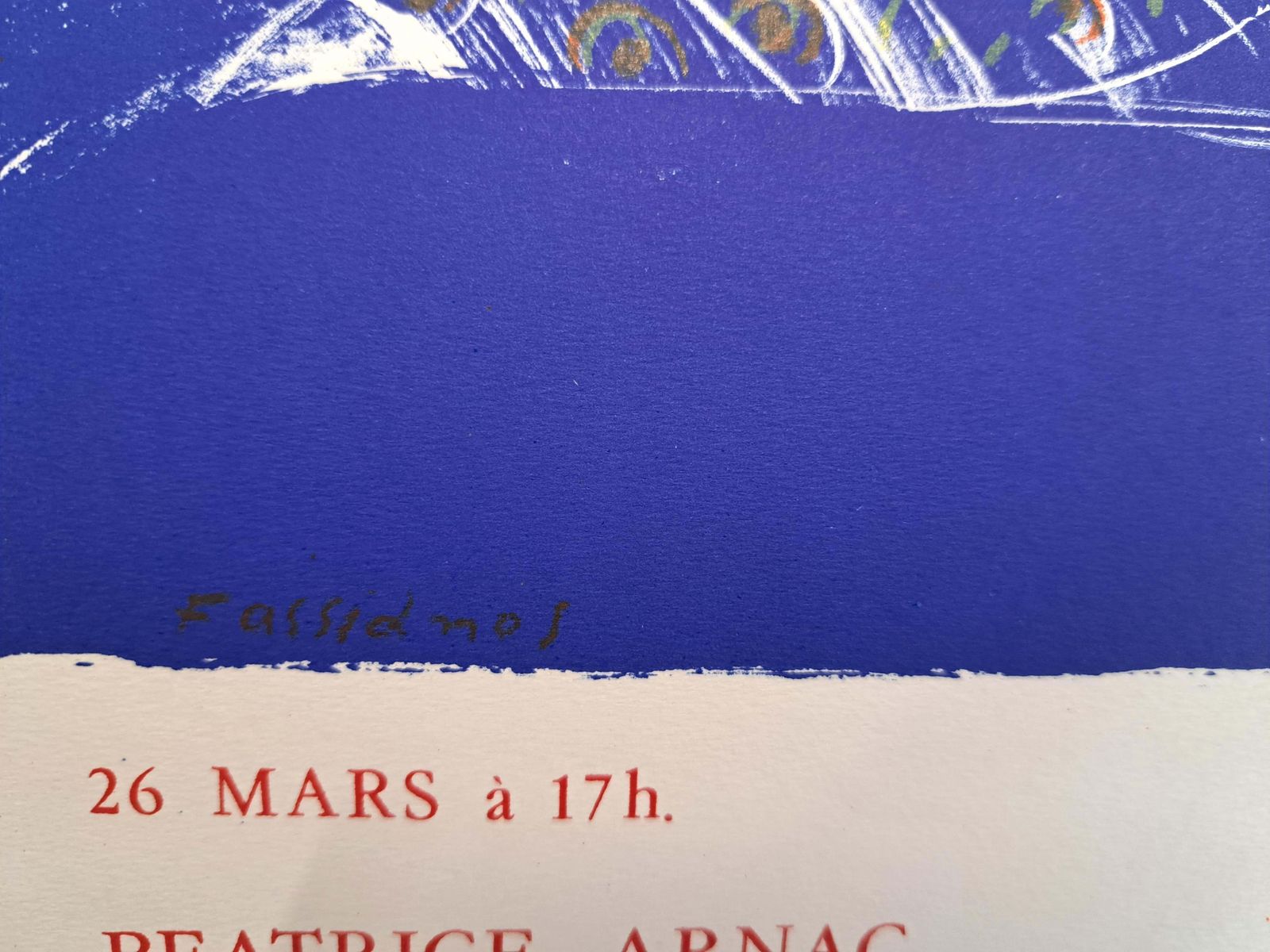 Alekos Fassianosthe Inspired Poet In Blue   Original Lithograph   Printed Signature (Rare, 1983)1983 photo furniture