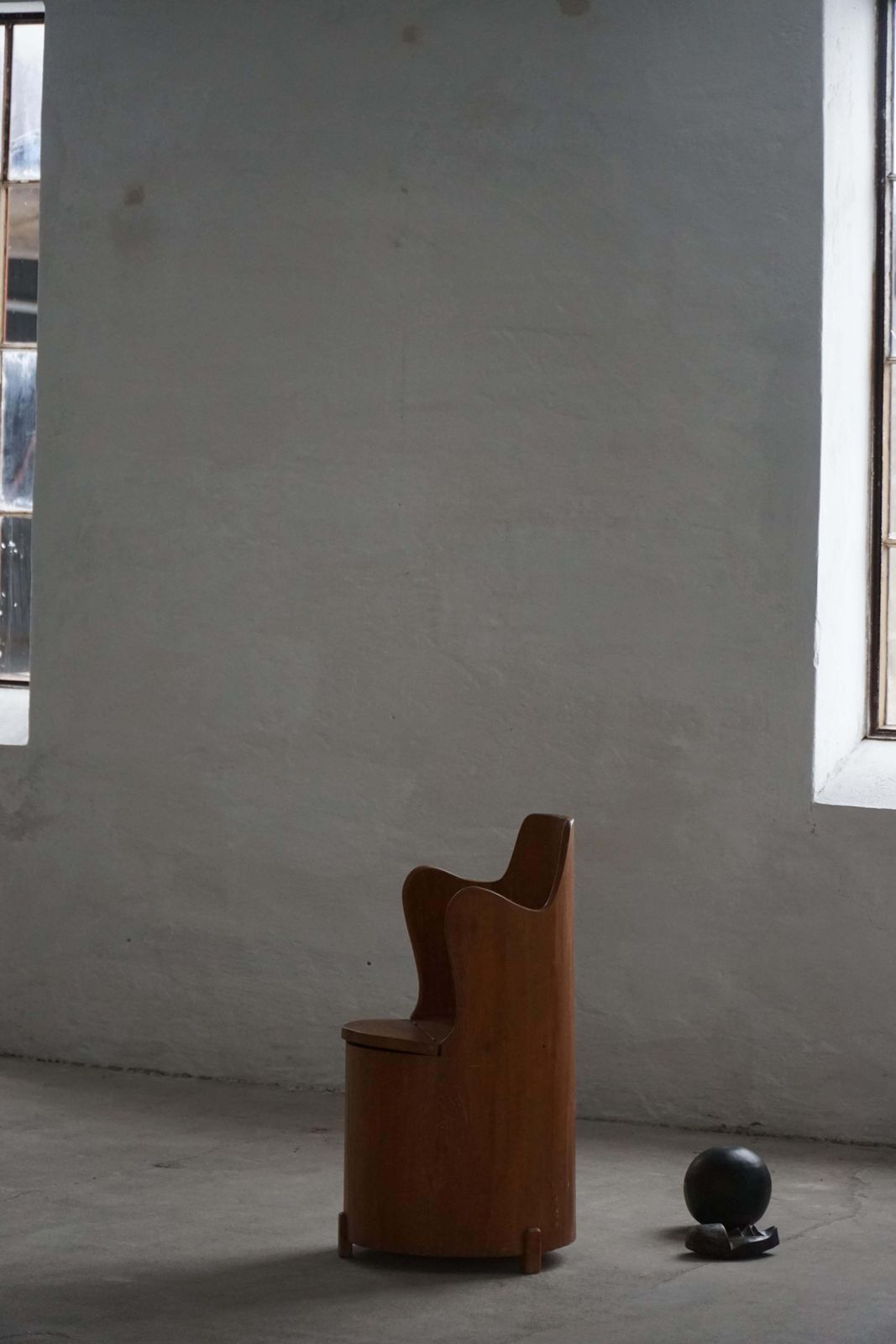 Scandinavian Modern, Stump Chair / “Kubstol” In Pine, Mid 20th Century, 1950s photo vintage