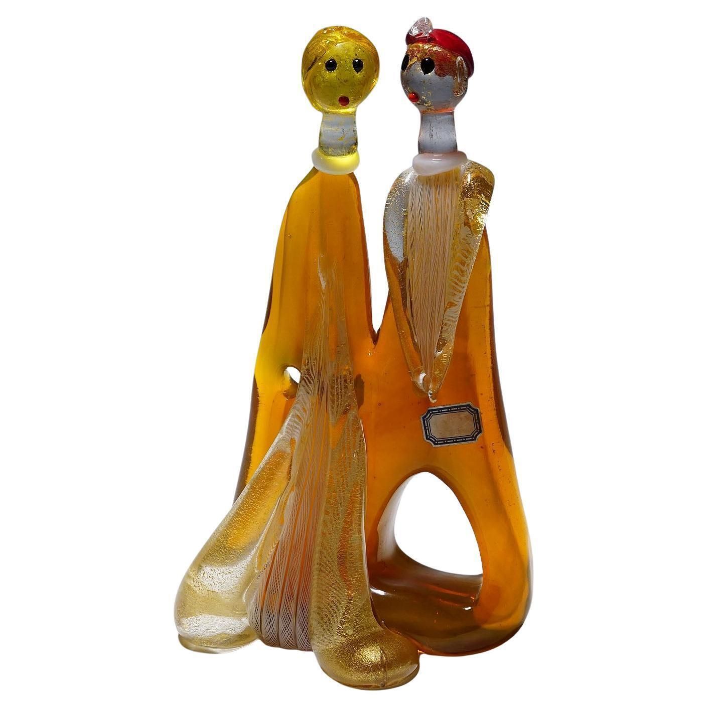 Vintage Murano Glass Sculpture By Anzolo Fuga For A.Ve.M. 1950s