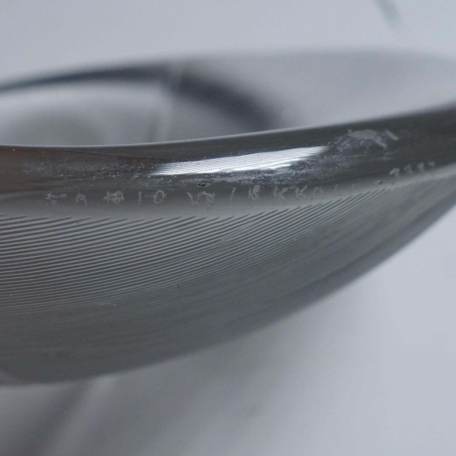 Large Vintage Art Glass Bowl By Tapio Wirkkala For Iittala 1950s photo vintage