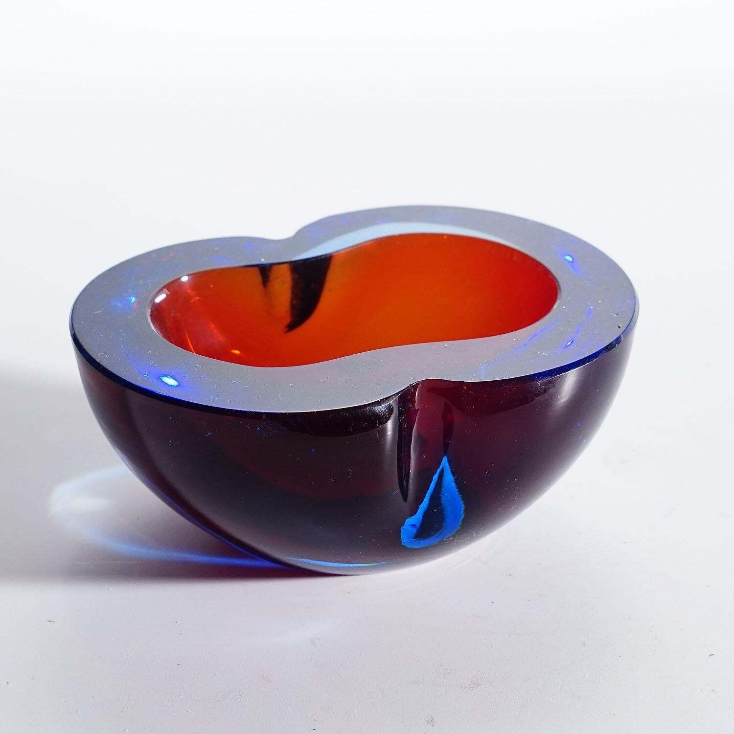 Seguso Vetri D'arte Murano Sommerso Glass Bowl 1960s photo Home Decor