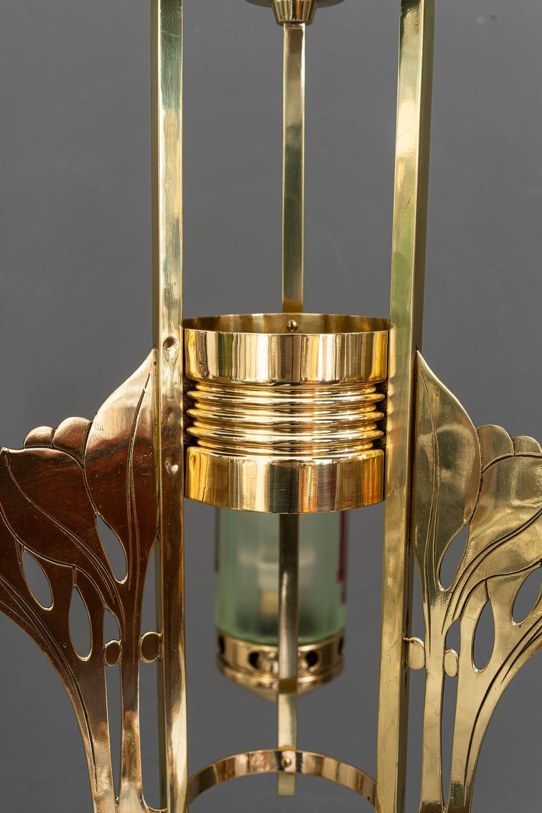 Jugendstil Chandelier With Original Painted Opaline Glass Vienna Around 1908 photo buy