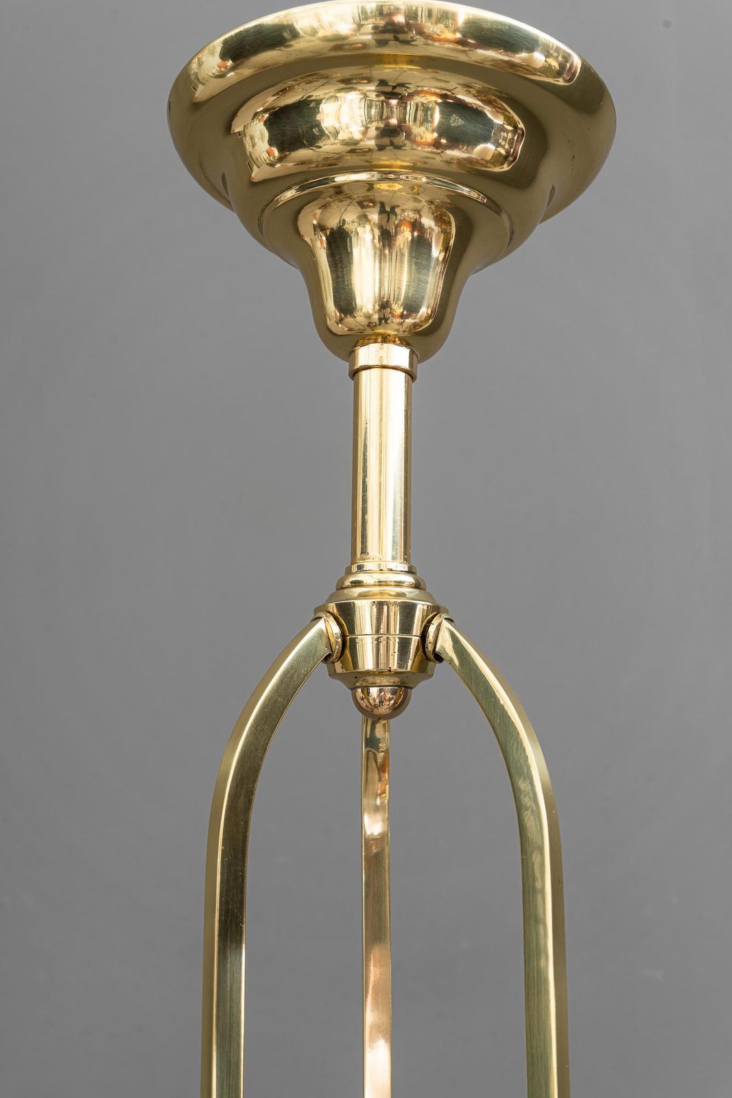 photo furniture Jugendstil Chandelier With Original Painted Opaline Glass Vienna Around 1908