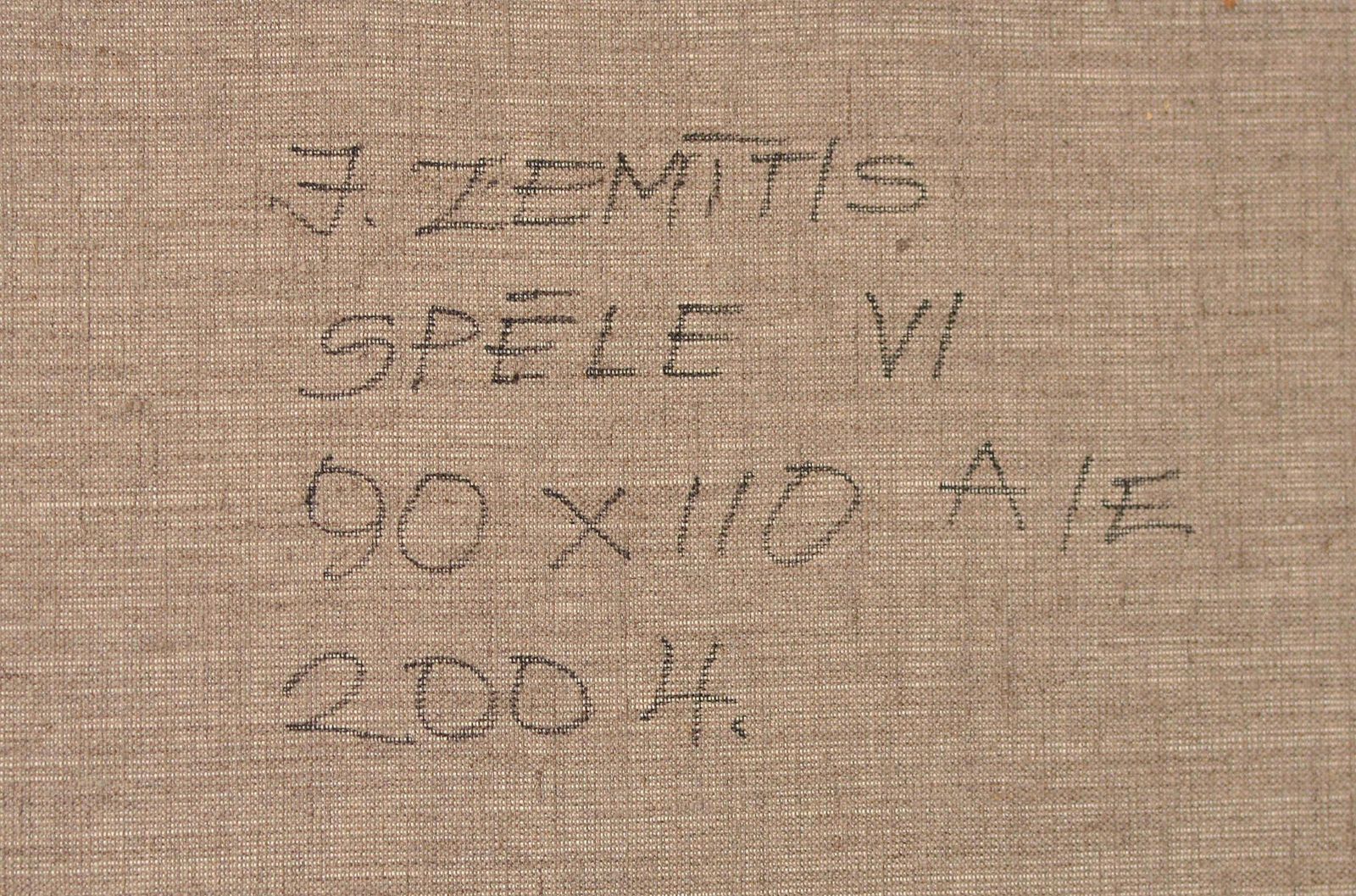 Janis Zemitisthe Game VI. 2004. Oil And Collage On Cardboard, 90x110 Cm2004 photo vinterior