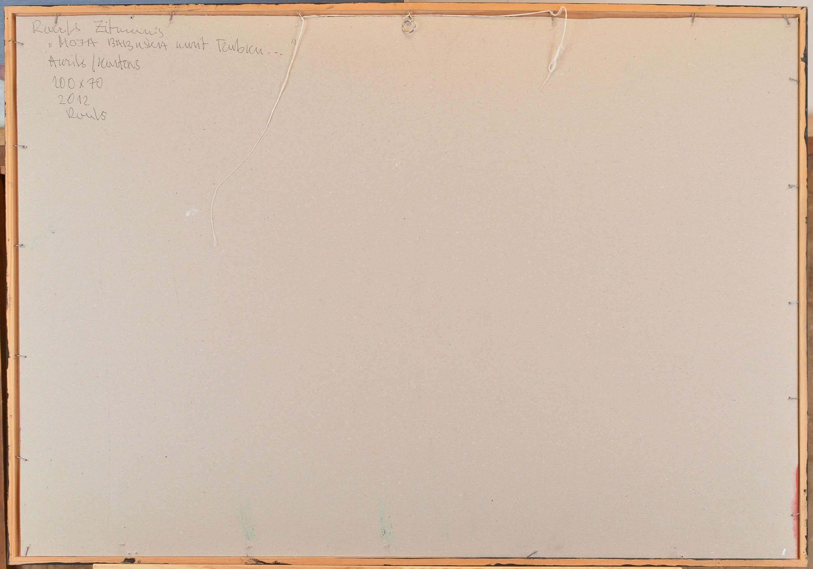 Rauls Zitmanismy Grandma Smoking Pipe , 2012. Acrylic On Cardboard, 70x100 Cm2012 photo vintage