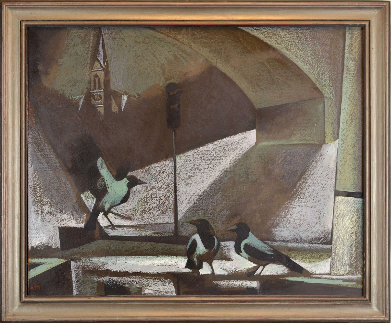 Janis Zemitison The Towerhelm Street. 1985. Cardboard, Oil Pastel, 65x80 Cm1985 photo furniture