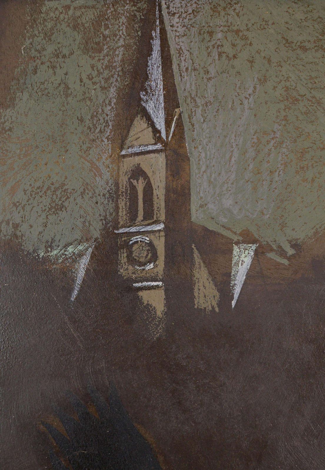 Janis Zemitison The Towerhelm Street. 1985. Cardboard, Oil Pastel, 65x80 Cm1985 photo 1594.0