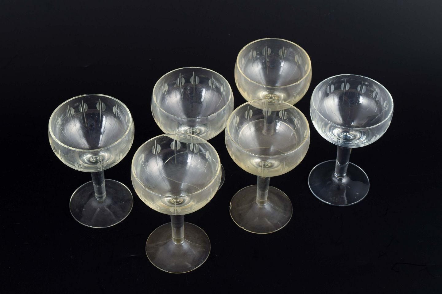 Per Lütken For Holmegaard. Kirsten Piil. 6 Sherry Wine Glasses. photo furniture