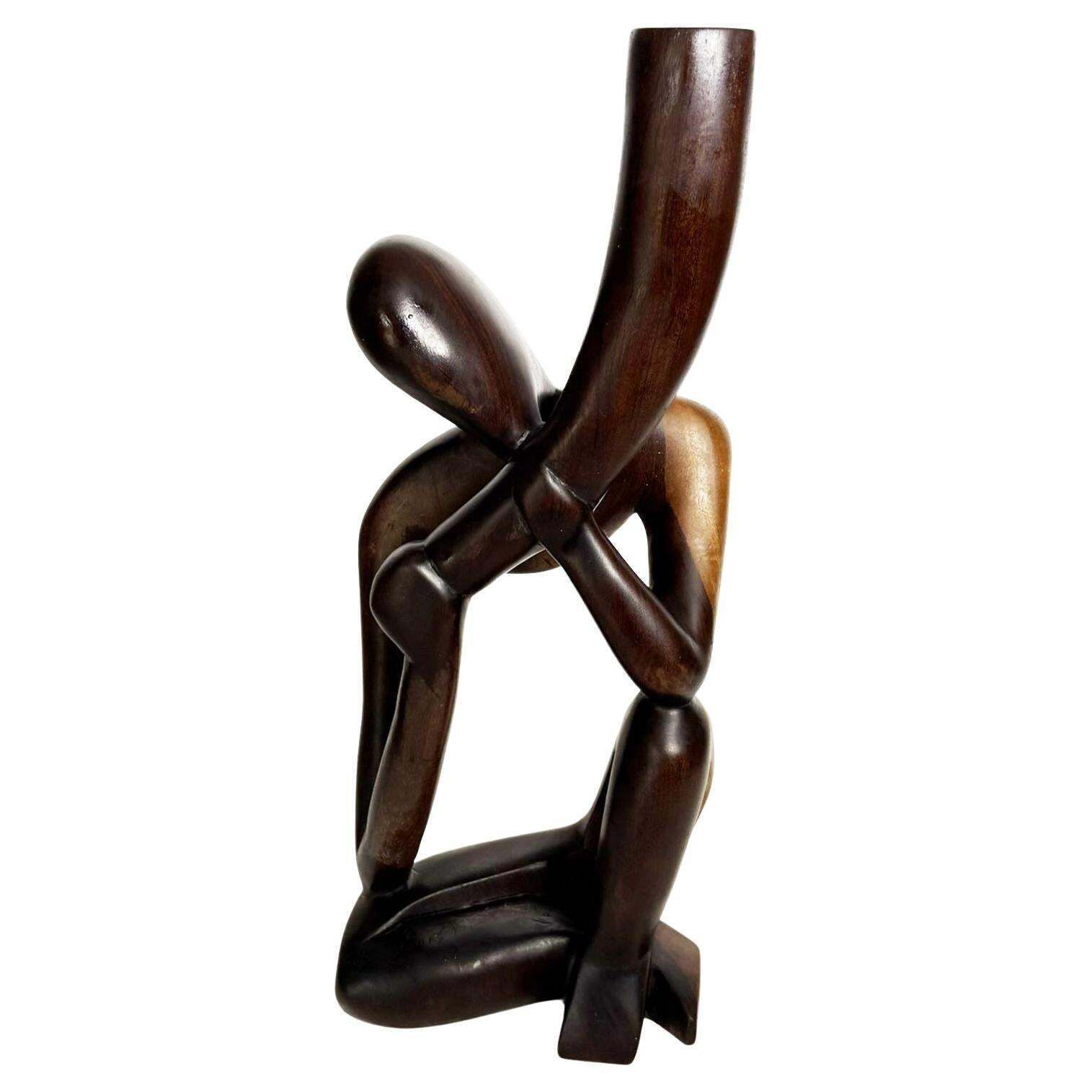 Wooden Sculpture Of A Woman's Bust, France, 1980