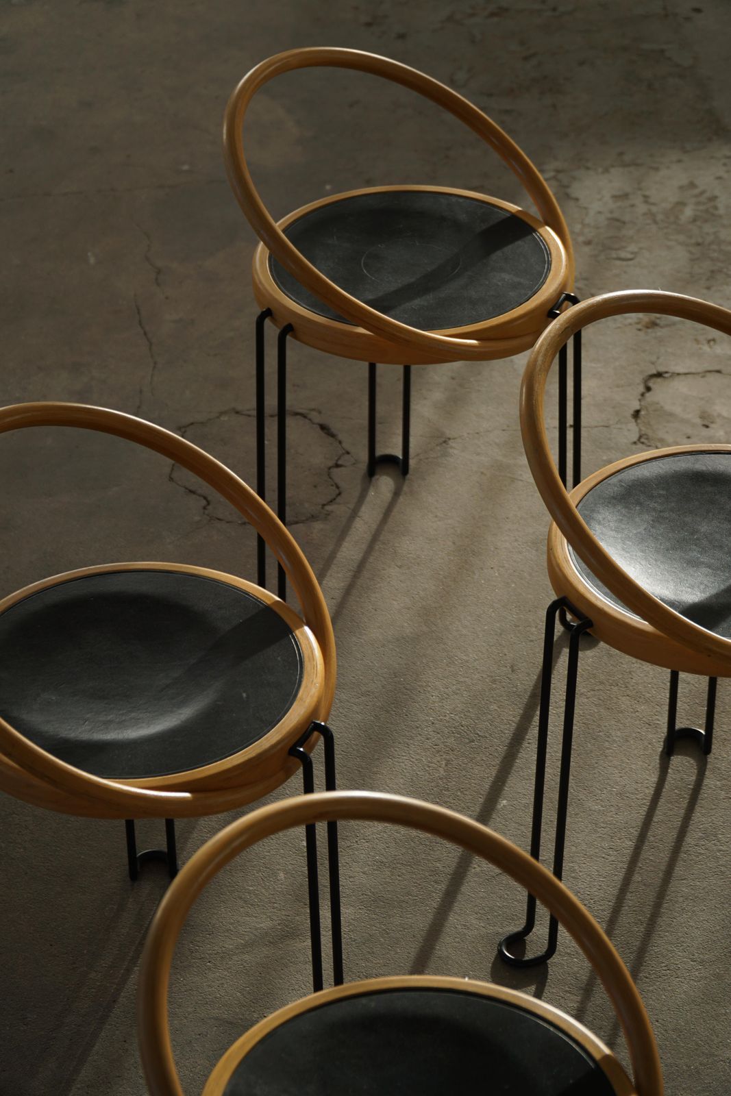 Set Of 4 Sculptural “Oblado” Dining Chairs By Børge Lindau, Swedish Modern, 1980 photo 2467.0