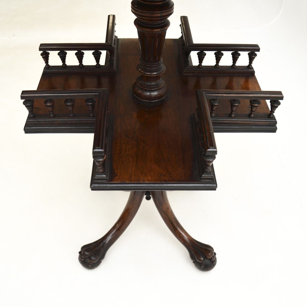 Antique Victorian Revolving Bookcase / Occasional Table In Rosewood photo Furniture