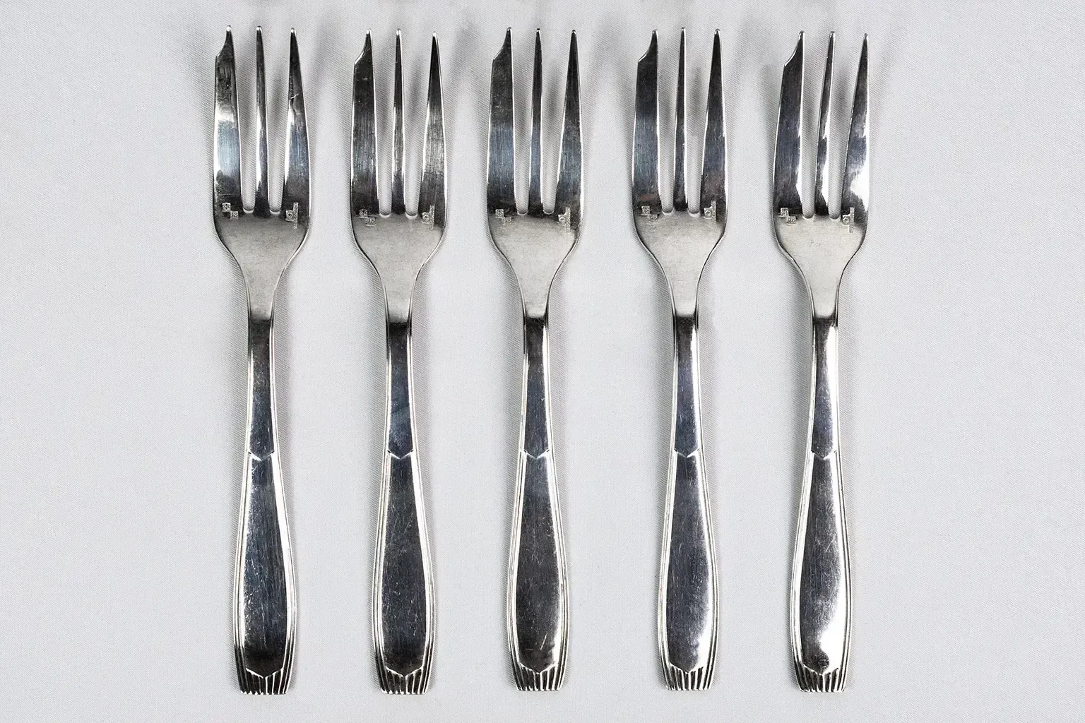 Set Of 10 Christofle Saigon Pattern Silver Plated Dessert Forks (Alfénide) photo furniture