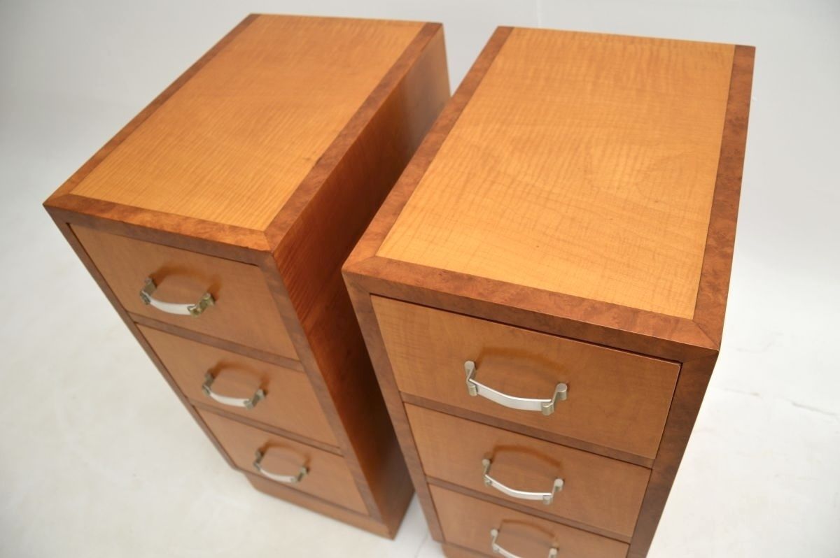 Pair Of Art Deco Satinwood And Walnut Bedside Chests photo buy